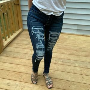 Distressed High-Rise American Eagle Skinny Jeans